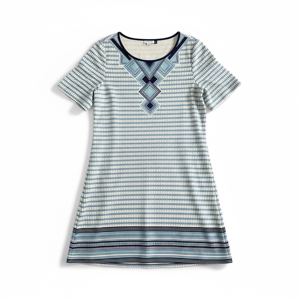 Cabana Life Mediterranean Tile Print Shift Dress Xl